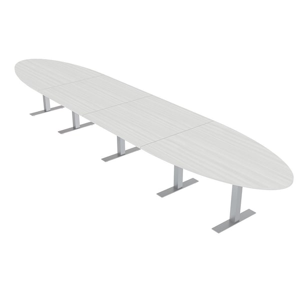 Skutchi Designs 20ft Conference Table With Power Unit | 18 Person Modular Oval Meeting Table | Harmony Series HAR-OVL-48X240-T-WA7976-NA - main
