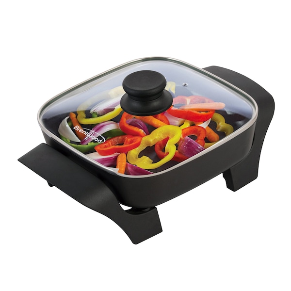 Brentwood Industries 8-Inch Nonstick Electric Skillet in Black with Lid SK-46 - main