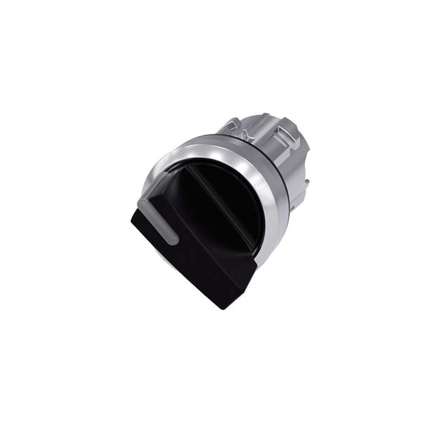 Siemens Illuminable selector switch, 22 mm, round, metal shiny, black 3SU1052-2BC10-0AA0 - main