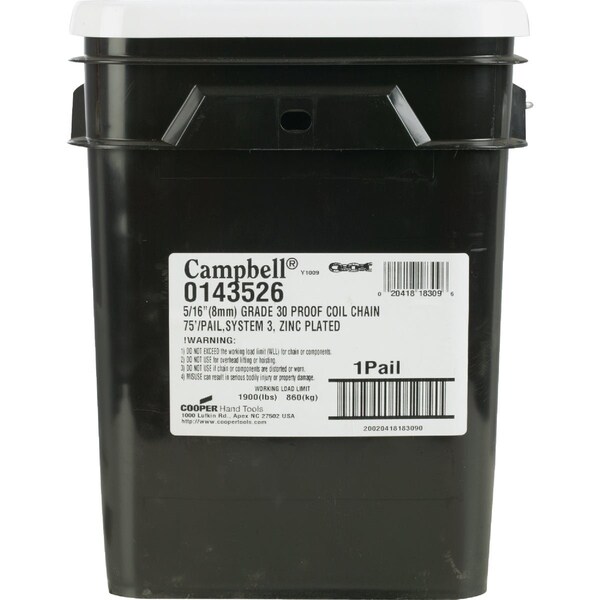 Campbell 5/16 In.75 ' Zinc-Plated Low-Carbon Steel Coil Chain 143526 - main