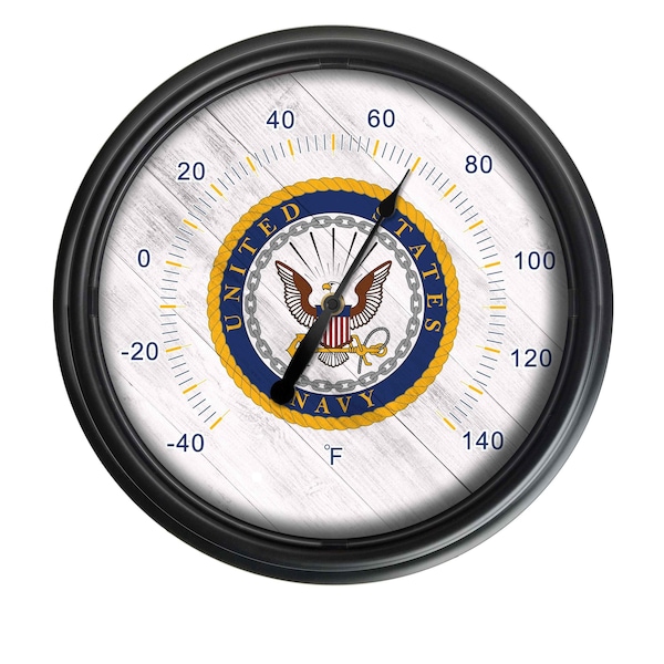 Holland Bar Stool Co United States Navy Indoor/Outdoor LED Thermometer ODThrm14BK-08Navy - main