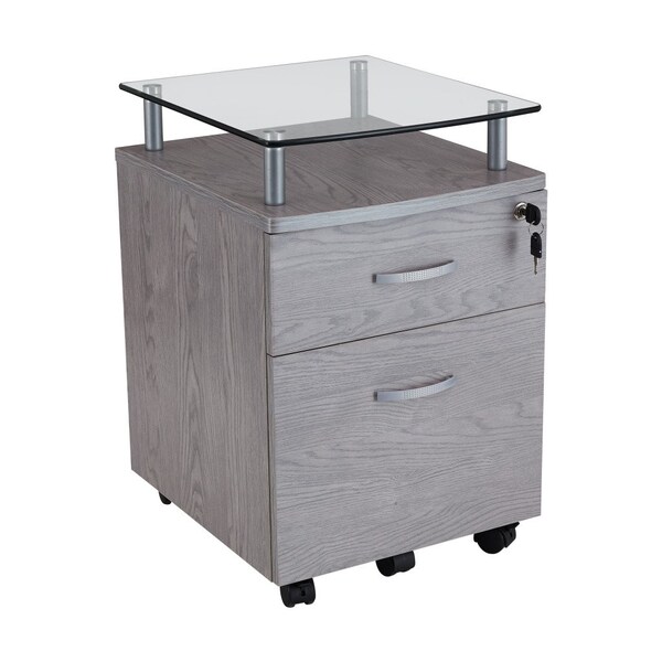Homeroots 16" Gray Wood Drawer Filing Cabinet 723069 - main