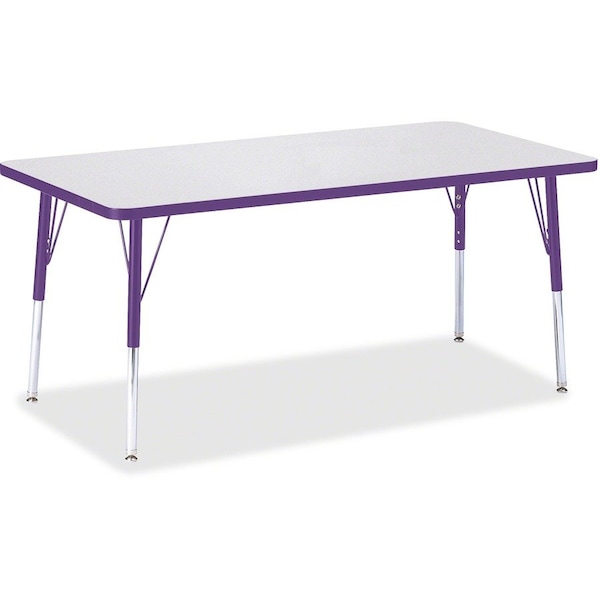 Jonti-Craft Berries Rectangle Activity Table, 30 in. x 60 in., A-height, Freckled Gray/Purple/Gray 6408JCA004 - main