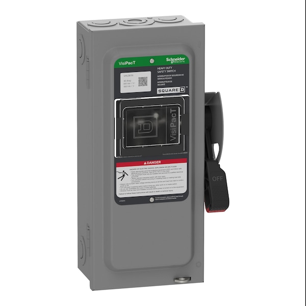 Schneider Electric Safety Switch, Nonfusible, 3PST, Three Phase, NEMA 1, Indoor, Steel VHU361N - main