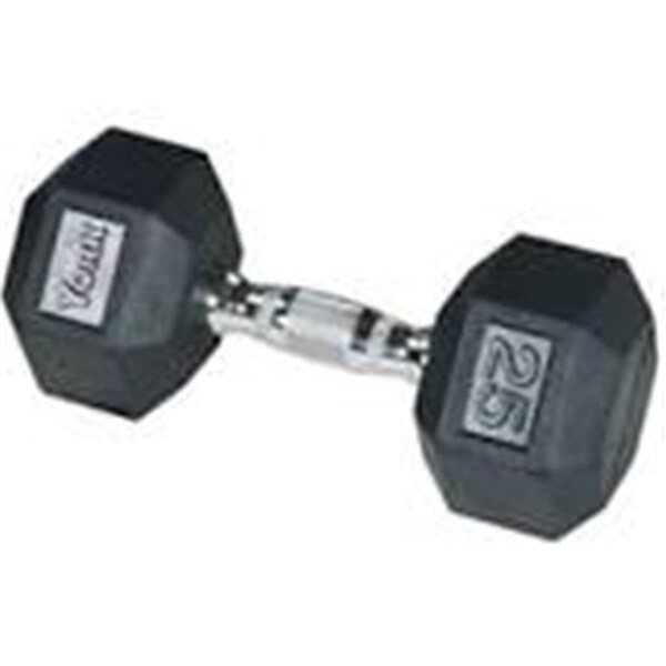 York Barbell Rubber Hex Dumbbell with Chrome Ergo Handle - 17.5 lbs YO626649 - main