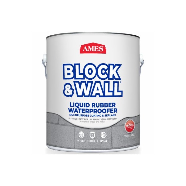 Ames Research Laboratories BWRF1 Water Base Block & Wall Liquid Rubber Coating - Gallon; White 154921 - main