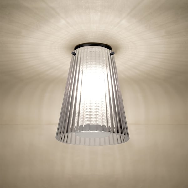 Besa Lighting Dion Ceiling, Clear Shade, Black Finish, 1x9W LED DIONCLC-LED-BK - main