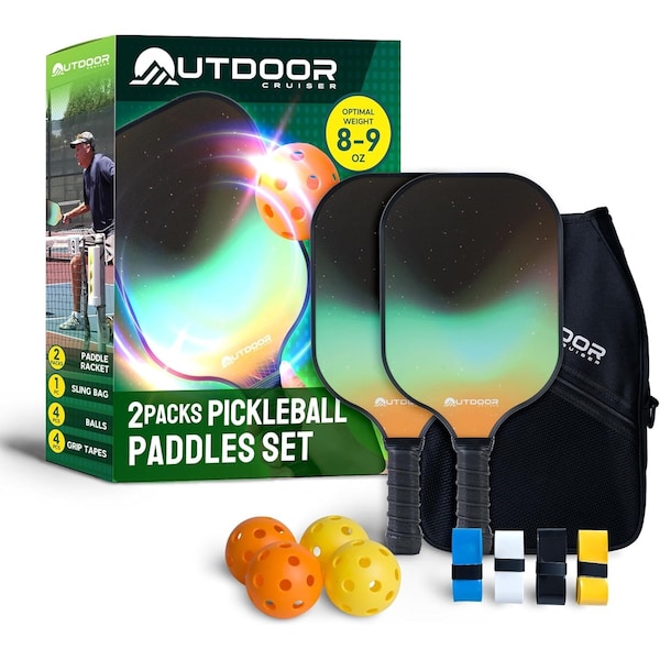 Outdoorcruiser Outdoor Cruiser Pickleball Paddle Set, USAPA Approved, 2 Paddles, 4 Balls, Grip Tapes, Carry Bag OCGPKB01 - main