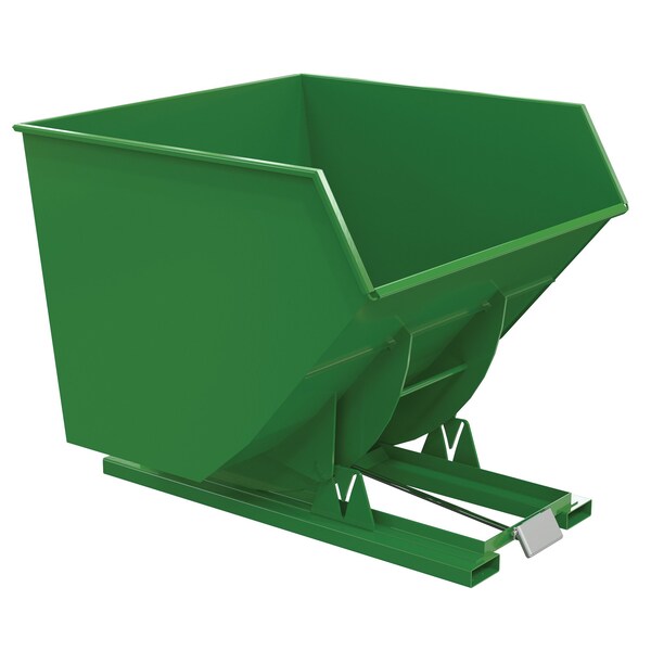 Vestil Steel Heavy Duty Self Dumping Hopper 4 Cubic Yard 6000 Lb. Capacity Green D-400-HD-GRN-T - main