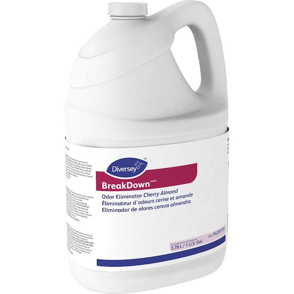 Diversey Breakdown Odor Eliminator, Cherry Almond Scent, Liquid, 1 gal Btl, PK4 94355110 - main
