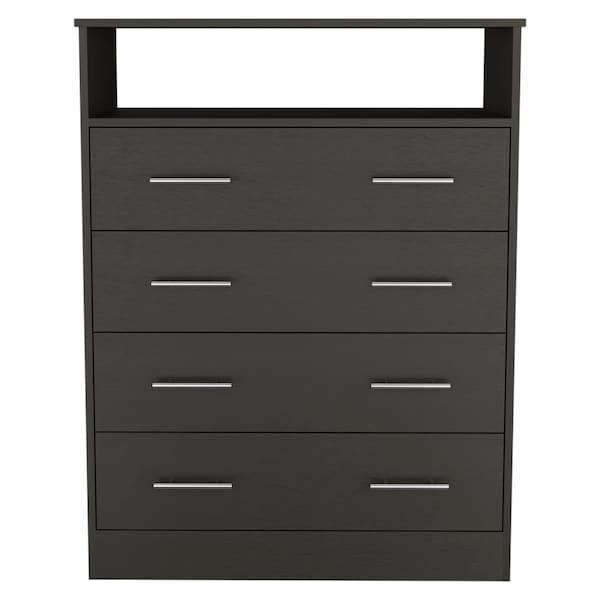 Homeroots 33" Black Four Drawer Dresser 534948 - main