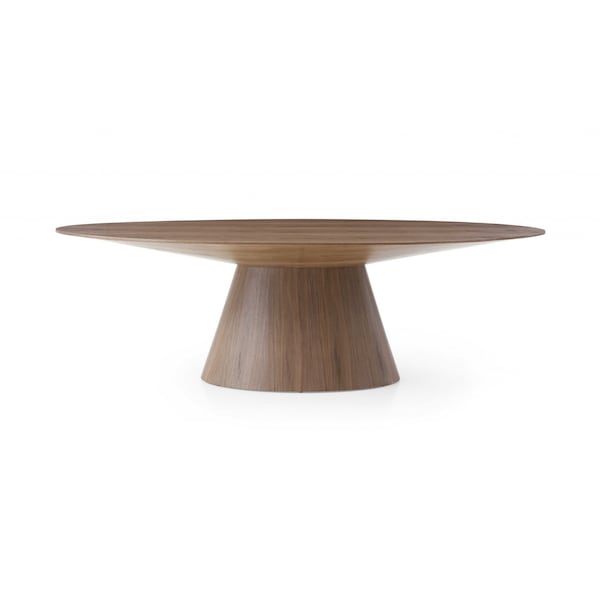 Homeroots 95" Brown Oval Solid Wood Pedestal Base Dining Table 370713 - main