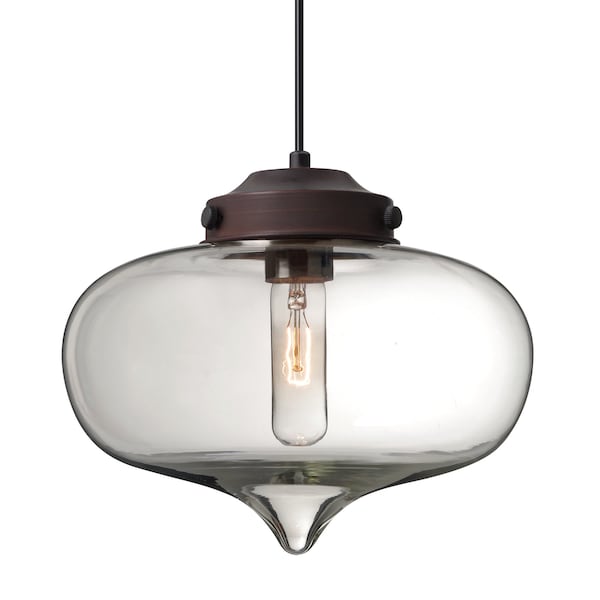 Besa Lighting Mira Cord Pendant, Clear, Bronze Finish, 1x60W Incandescent 1JT-MIRACL-BR - main