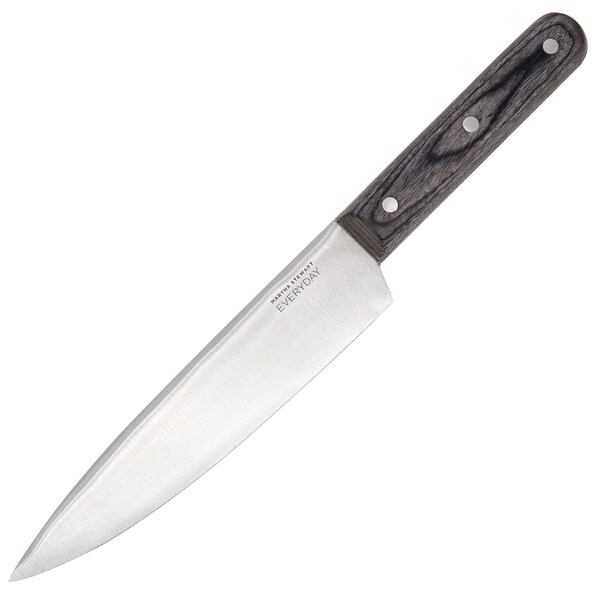Martha Stewart Everyday 8 Inch Stainless Steel Chef Knife in Dark Gray with Wood Handle 128768.01 - main
