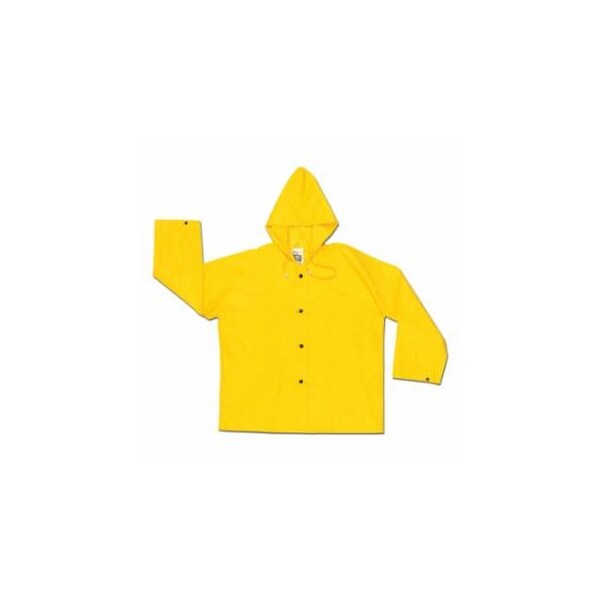 Mcr Safety 388JH Dominator Hooded Rain Jacket, 0.42 mm, PVC/Hi-tensile Poly/PVC, Green, 2X-Large 611-388JHX2 - main