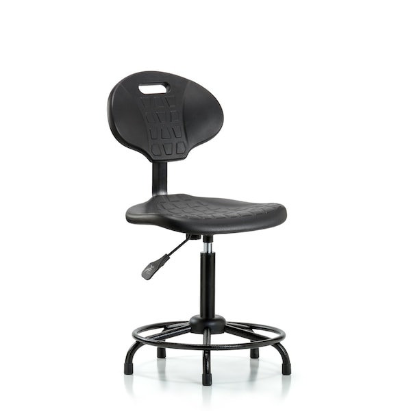 Blue Ridge Ergonomics Chair, Poly, Med Bench, RT Tilt Glides, No Arms, 19-1/2" to 27-1/2" Height, Black; Blue BR-PMBCH-RT-T1-A0-RG - main