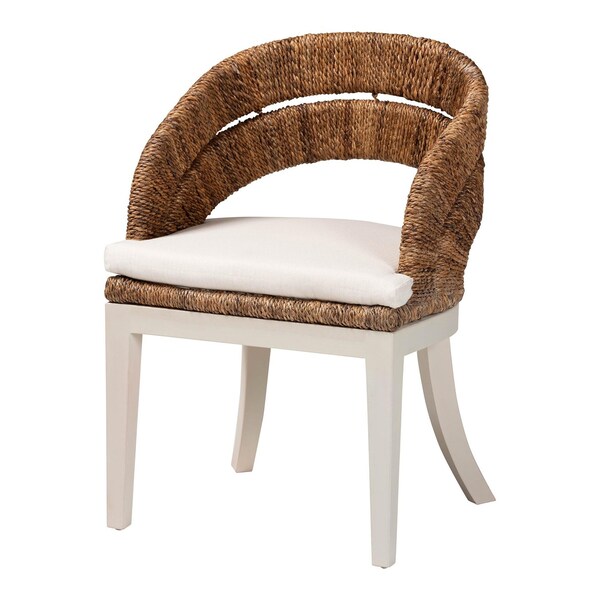 Bali & Pari Ubud Bohemian Natural Seagrass and Mahogany Wood Dining Chair 250-13875-ZORO - main