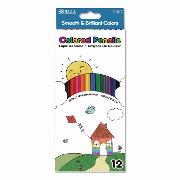 Color-Brite Colored Pencil Set, 3 mm, Assorted Lead and Barrel Colors, 12PK BAZ765 - main