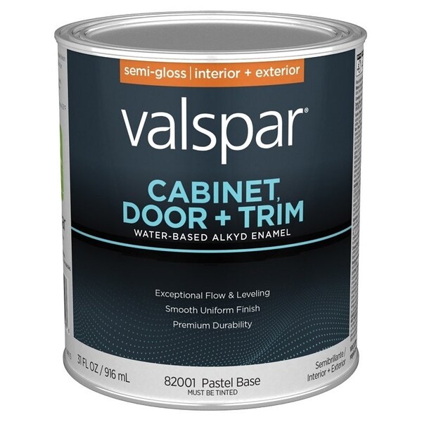 Valspar 8200 Cabinet, Door and Trim Paint Enamel, Water Base, Semi-Gloss Sheen, Pastel Base, 5 gal 028.0082001.008 - main