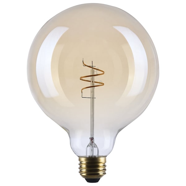 Satco 5.5 Watt G40 LED 2000K CCT Medium Base Clear Glass Amber Coil Filament Dimmable 120 Volt S14215 - main