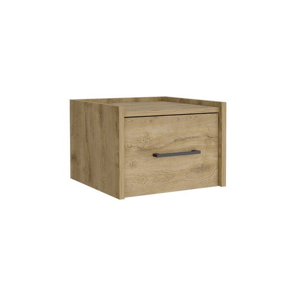 Homeroots 10" Beige One Drawer Faux Wood Nightstand 543701 - main