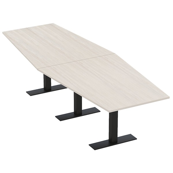 Skutchi Designs 12 Person Conference Table With Power Unit | 12' Hexagon Table | Harmony Series HAR-HEX.IR-48X144-T.BK-K458-NA - main