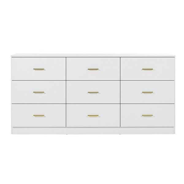 Homeroots 63" White Wood Accent Cabinet With Nine Drawers 716332 - main