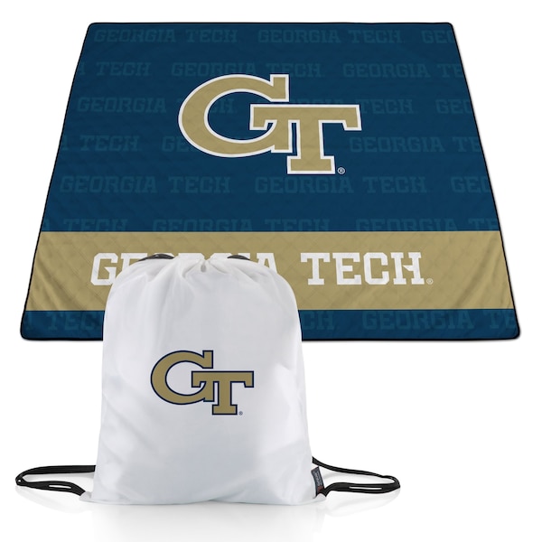 Picnic Time Family Of Brands NCAA Georgia Tech Yellow Jackets Impresa Picnic Blanket - Lightweight Beach Blanket 819-01-999-196-0 - main
