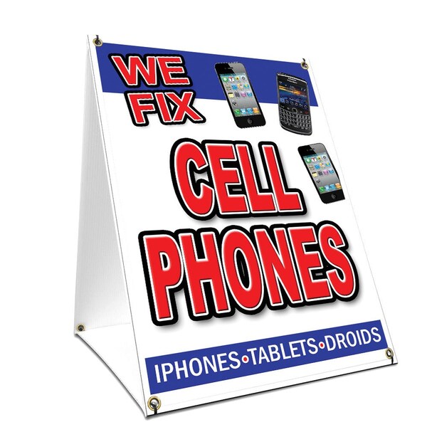 Signmission We Fix Cell Phones, 24 Inch x 18 Inch A-frame Yard Sign, Plastic Sign SBC-1824-We Fix Cell Phones - main
