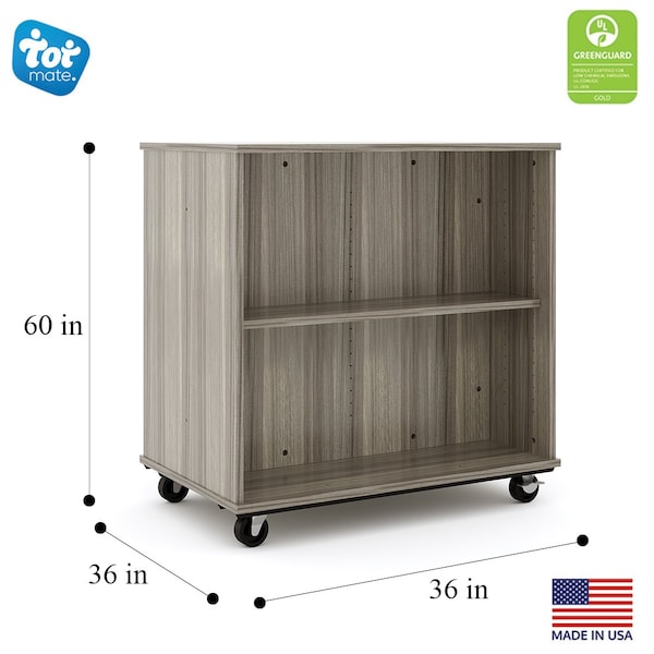 Tot Mate Mobile Wood Cabinet, Shadow Elm, 36 in W x 36 in L x 36 in H x 23 in D TMM612A.M0W92 - main
