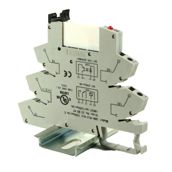 Automation Systems Interconnect TB Relay 24V, DIN Rail Relay 24Vac/dc With Spring TB Connections, SPDT, 24Vac/dcCoil, 6A 250Vac Contact ASI328044 - main