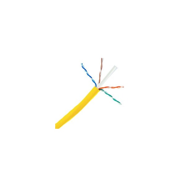 Cable Wholesale Plenum Cat6a Yellow Copper Ethernet Cable, 10 Gigabit Solid, CMP, UTP, POE Compliant, 500Mhz, 23 14X6-081NH - main