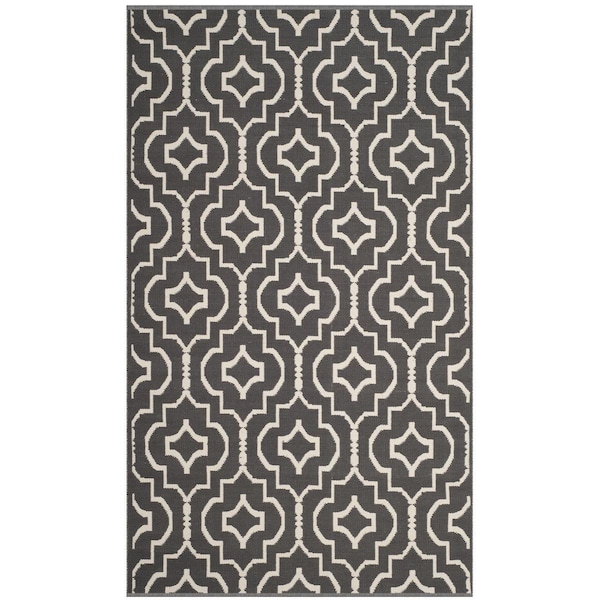Safavieh Montauk Hand Woven Medium Rectangular Area RugDark Grey & Ivory 4 x 6 ft. MTK722E-4 - main