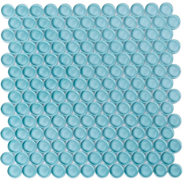 Apollo Tile Sky Blue 12 in x 12 in Glass Glossy Floor and Wall Mosaic Tile 5 sqft/case, 5PK APLPN88041A - main