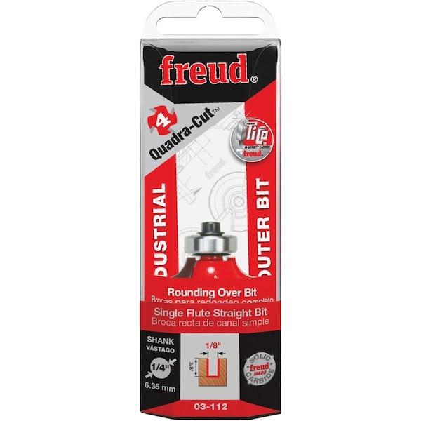 Freud 1/4'' x 1/2'' Quadra-Cut Rounding Over Bit with 1/4'' Shank 34-110 - main