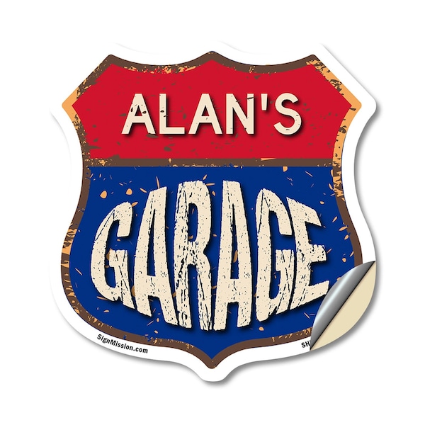 Signmission Alan's Garage, 12 Inch X 12 Inch, Vinyl Decal SHI-D-12-383-ALAN - main