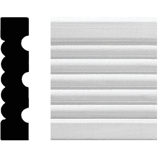 House Of Fara 3/4'' W.x3-1/4'' H.x8 ' L. Wht MDF Fluted Casing Molding 8648 - main