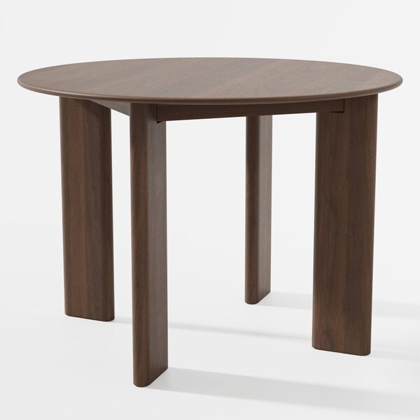 Homeroots 42" Walnut Solid Wood Round Top Dining Table 712202 - main