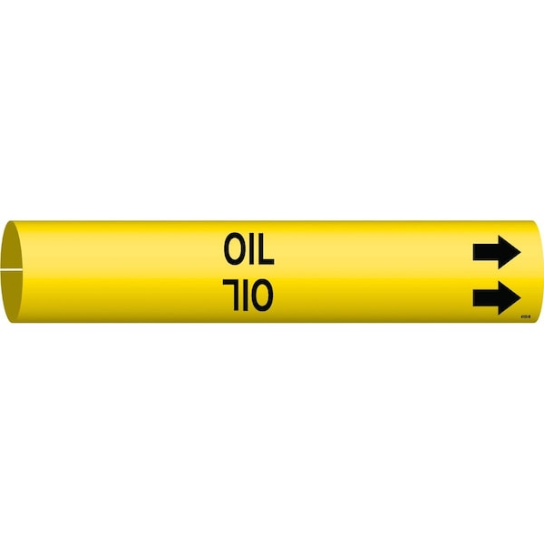 Brady Oil Pipe Marker, 0.875in H x 0.875in W, Fits Pipes 1.5in Dia. Thru 2.375in Dia. 4103-B - main