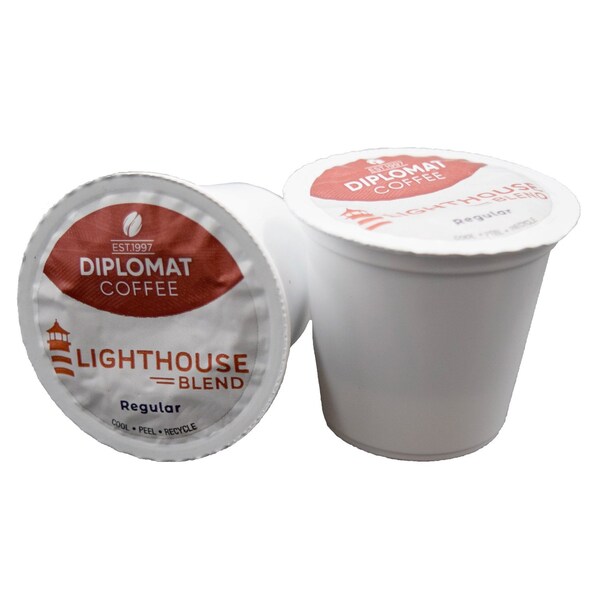 Diplomat Coffee Lighthouse Regular DC-Cup. 10 Gram Medium, Breakfast Blend roast. 100% Arabica. 96cs, 96PK C-DCCUP-LH96-10R - main