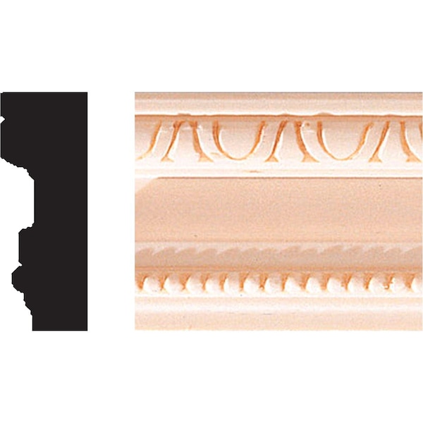 House Of Fara 3/4'' W.x2'' H.x8 ' L. Hardwood Scrolled Decorative Chair Rail Molding 513 - main