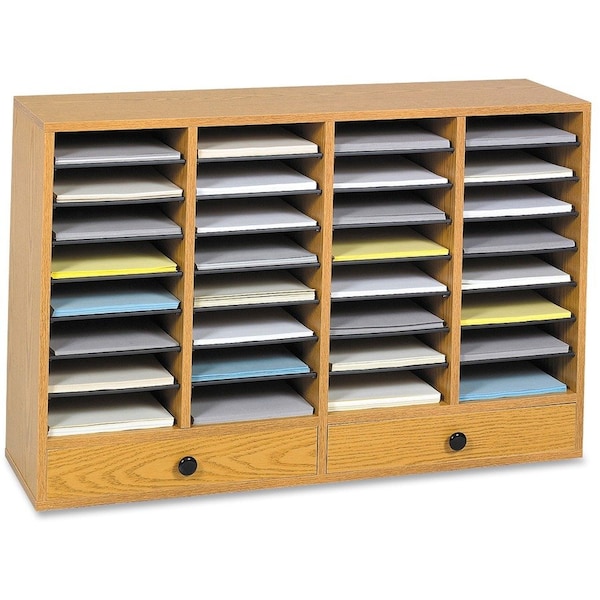Safco Literature Org, Wood, Adjustable, 32, Oak 9494MO - main