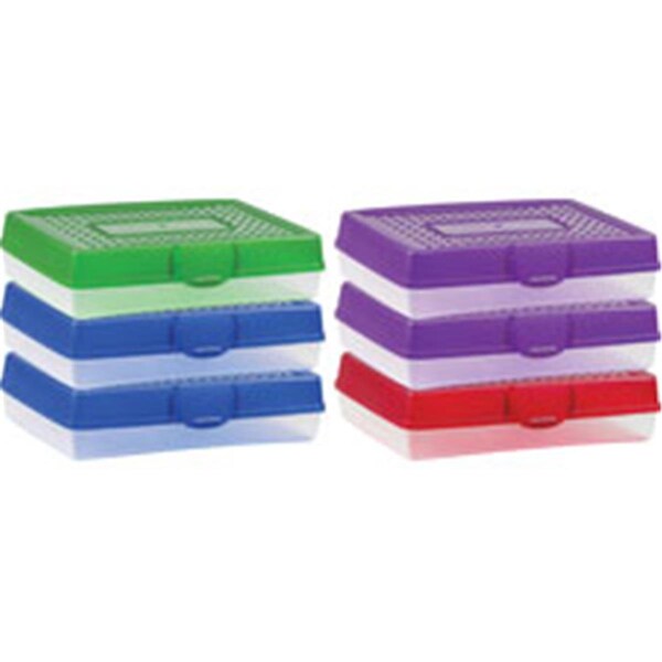 Paperperfect Snap Lid Large Pencil Box - Assorted Bright PA2656160 - main