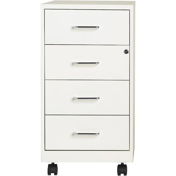Nusparc 4-Drawer Mobile Storage Cabinet, 14.2" x 18" x 26.5", White NPRVF418DMWE - main