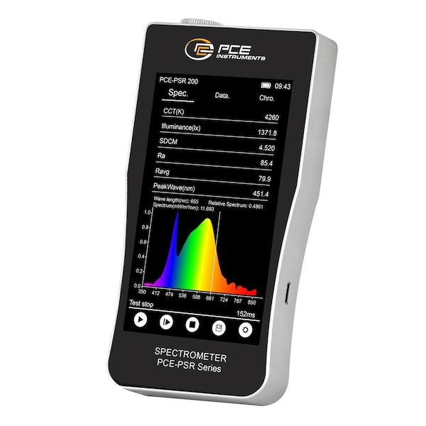 Pce Instruments Plant light spectrometer, 350-800 nm with 5-200000 lx and PAR/PPFD plant metrics PCE-PSR 200 - main