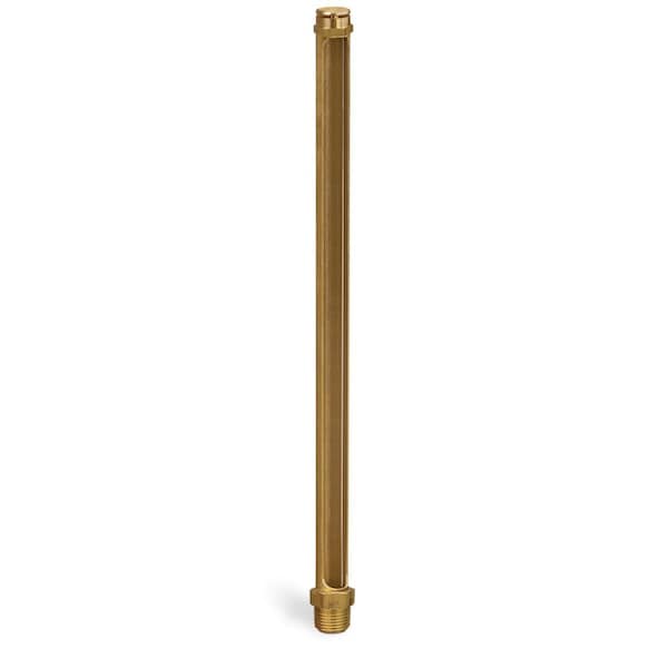 Oil-Rite Vented Straight Brass Gauge - 12 21/32in., 14 1/4in., 1/2in. Male NPT, 5/8in. dia B1145-15 - main