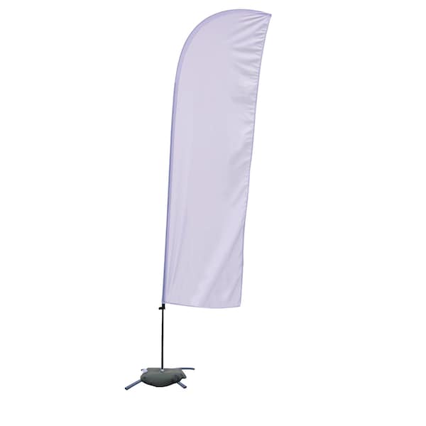 Showdown Displays 10.5 Ft Solid-Color Value Blade Sail Sign Kit (Single-Sided With Scissor Base) - White 191549-WHIT - main