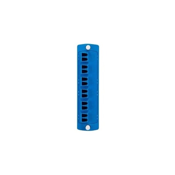 Leviton LC DUPLEX SM PLATE WITH SIX, COUPLERS OS2 BLUE CERAMIC, SLEEVE 12 FIBER 5F100-2LL - main