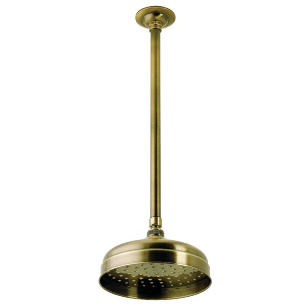 Kingston Brass 8" Round Brass Shower Head with 17" Ceiling Mounted Shower Arm, Antique Brass K124K23 - main