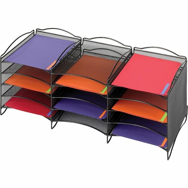 Safco Literature Organizer, Black, 12 Comp 9430BL - main